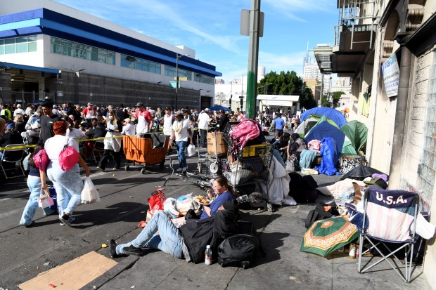 The Los Angeles Midnight Mission serves its annual Skid Row...