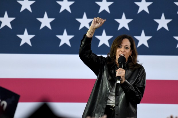 Vice President Kamala Harris speaks at a Get Out The...