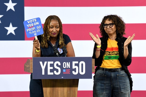 Supervisor Holly Mitchell joins U.S. Representative Sydney Kamlager-Dove to speak...