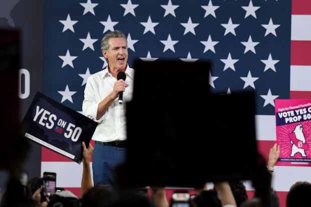 Governor Gavin Newsom hosts a Get Out The Vote thank...