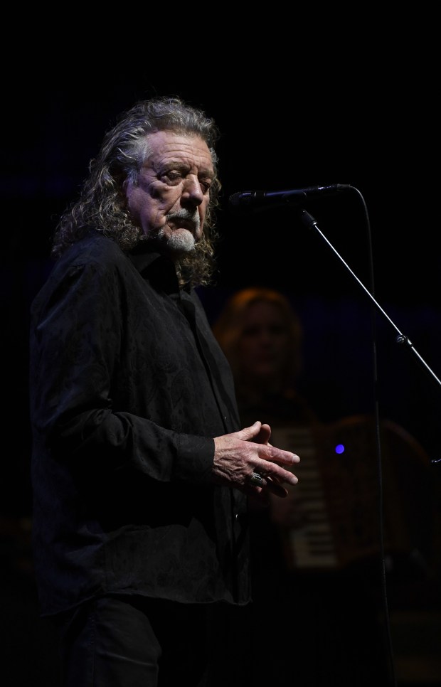 Robert Plant performs with his band, Saving Grace, featuring vocalist...