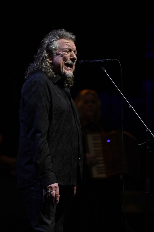 Robert Plant performs with his band, Saving Grace, featuring vocalist...