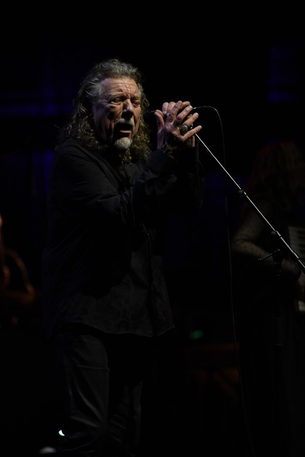 Robert Plant performs with his band, Saving Grace, featuring vocalist...
