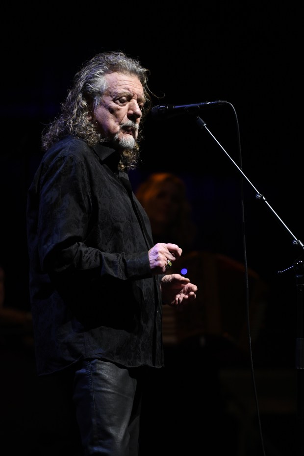 Robert Plant performs with his band, Saving Grace, featuring vocalist...