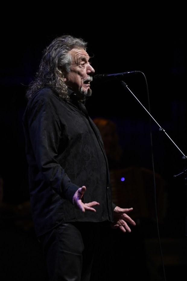 Robert Plant performs with his band, Saving Grace, featuring vocalist...