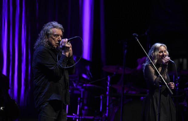 Robert Plant performs with his band, Saving Grace, featuring vocalist...