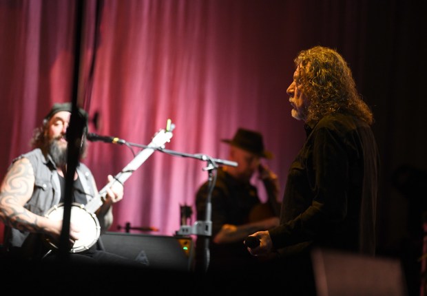 Robert Plant performs with his band, Saving Grace, featuring vocalist...