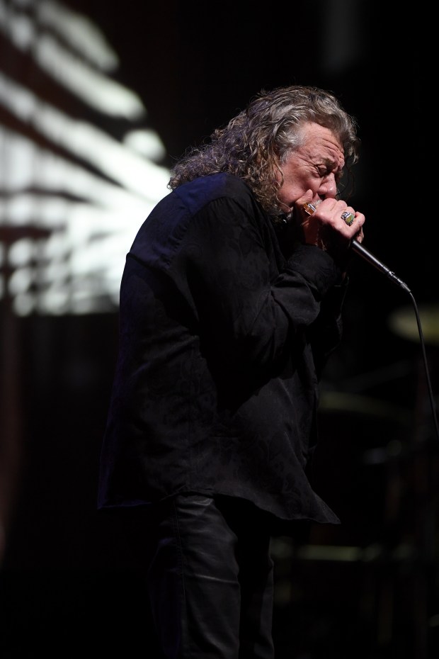 Robert Plant performs with his band, Saving Grace, featuring vocalist...