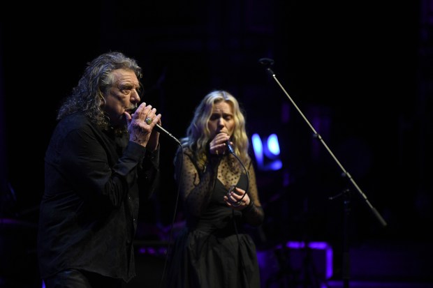Robert Plant performs with his band, Saving Grace, featuring vocalist...