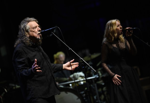 Robert Plant performs with his band, Saving Grace, featuring vocalist...