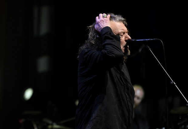 Robert Plant performs with his band, Saving Grace, featuring vocalist...