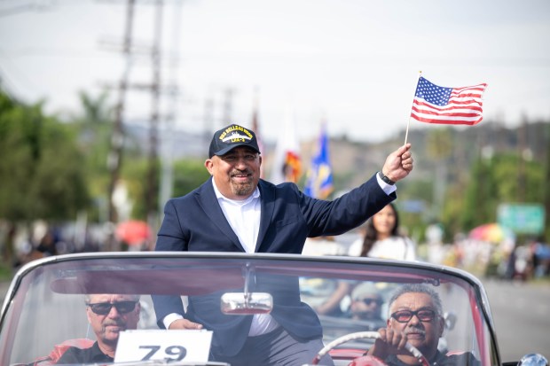 Honorary Grand Marshal Airman Victor Morales, who served in Operation...