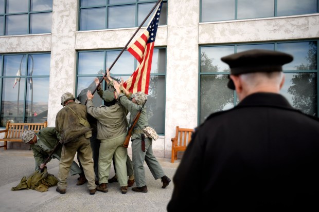 Members of the Historic Unit of Southern California recreate the...