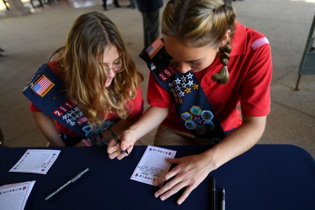 Khloie Ramirez and Rachel Fox write letters of appreciation for...