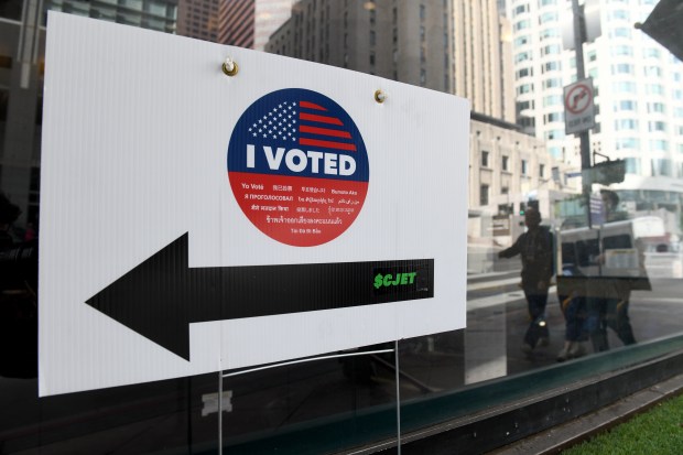 The polls are open at the Millennium Biltmore Tower in...