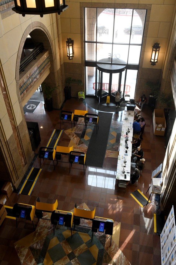 The polls are open at Metro Headquarters in Los Angeles,...