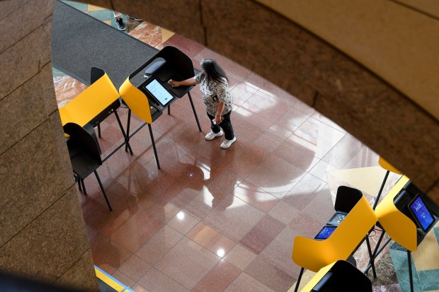 The polls are open at Metro Headquarters in Los Angeles,...