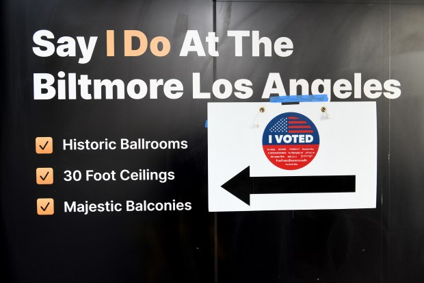 The polls are open at the Millennium Biltmore Tower in...