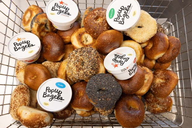PopUp Bagels recommends that customers "grip, rip and dip" their bagels in a variety of schmears. (Jen Goldberg)