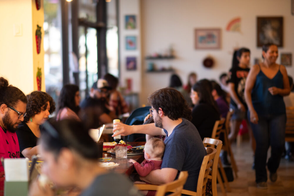 diners at a restaurant