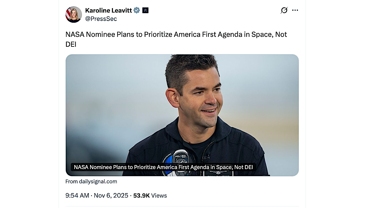White House Hits NASA With DEI Snark