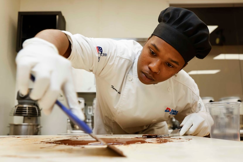 Toyosi Sule, influencer and a Dallas College graduate, poses for a portrait, on  Tuesday,...