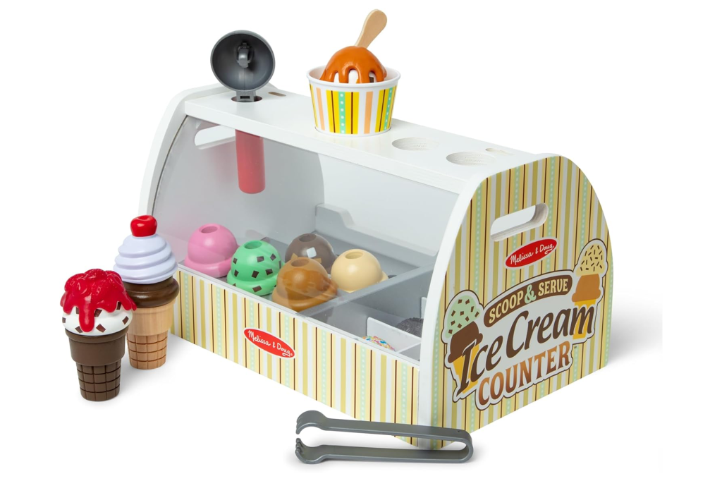 Melissa & Doug Wooden Scoop & Serve Ice Cream Counter