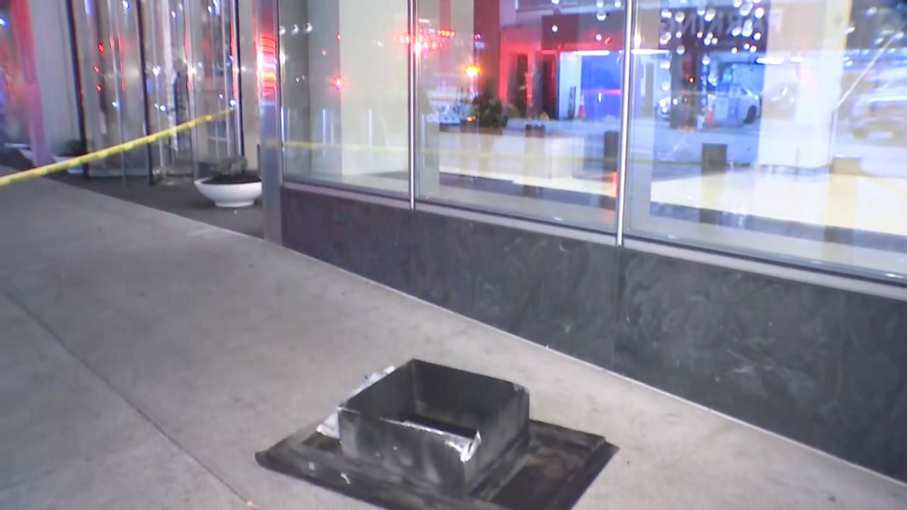 The FDNY says the explosion happened above a door with a duck cover, where a back puff of a generator led to the explosion. (Spectrum News NY1)