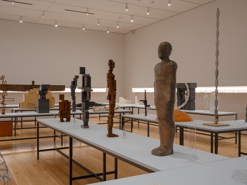 Models and workbooks by Antony Gormley, as installed in SURVEY: Antony Gormley, Nasher...