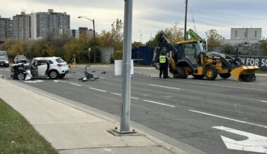 Male driver seriously injured in collision with tractor in North York