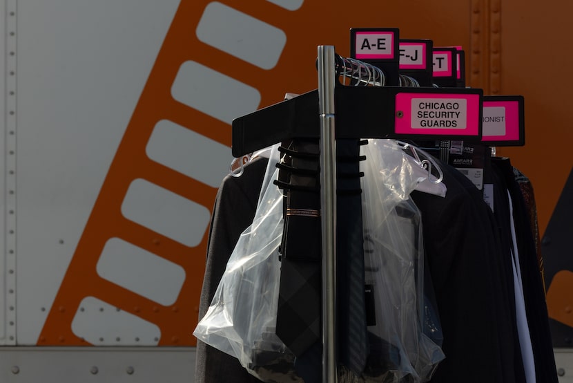 The base camp for the production of "Dutton Ranch" near KPMG Plaza on Nov. 17, 2025 in...