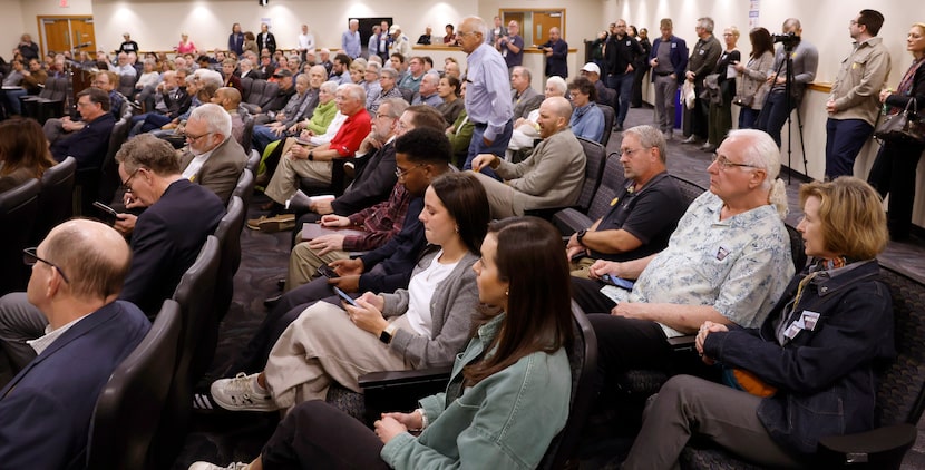 Dallas City Council members Cara Mendelsohn and Paul Ridley held a community meeting to hear...