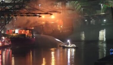 Fire on ONE Containership Docked at Port of Los Angeles