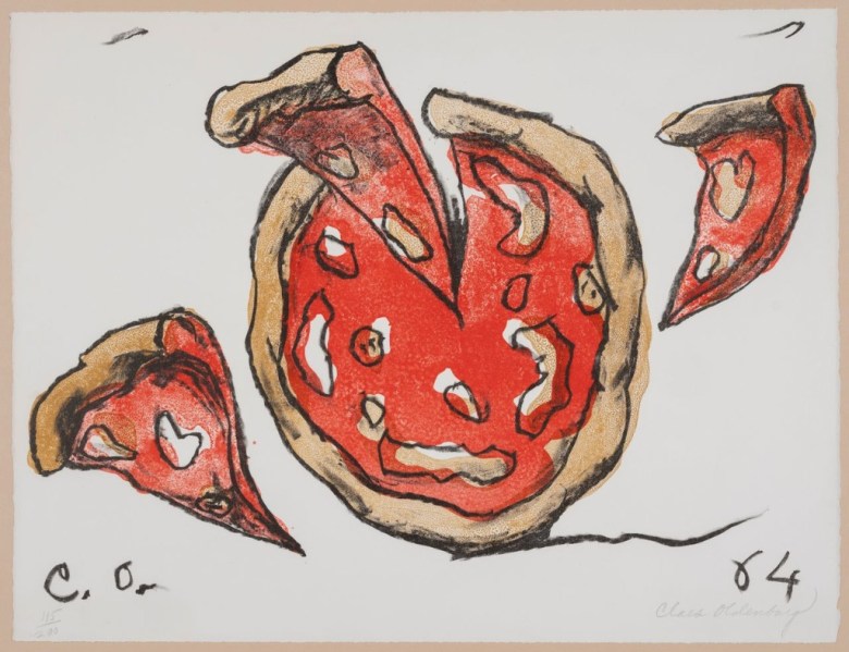 Print of pizza and slices