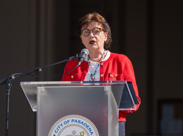 Justice Eileen C. Moore speaks during the Veterans Day Ceremony...