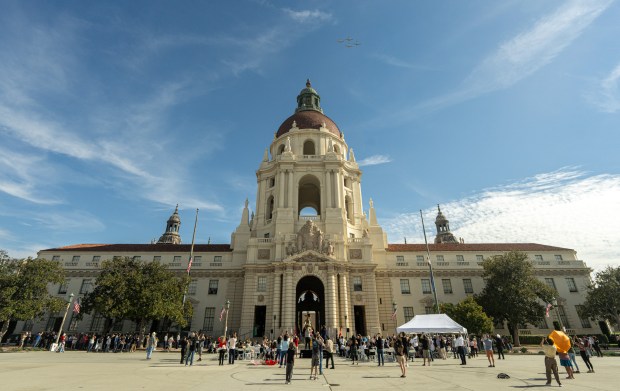 The Condor Squadron performs a flyover during the Veterans Day...