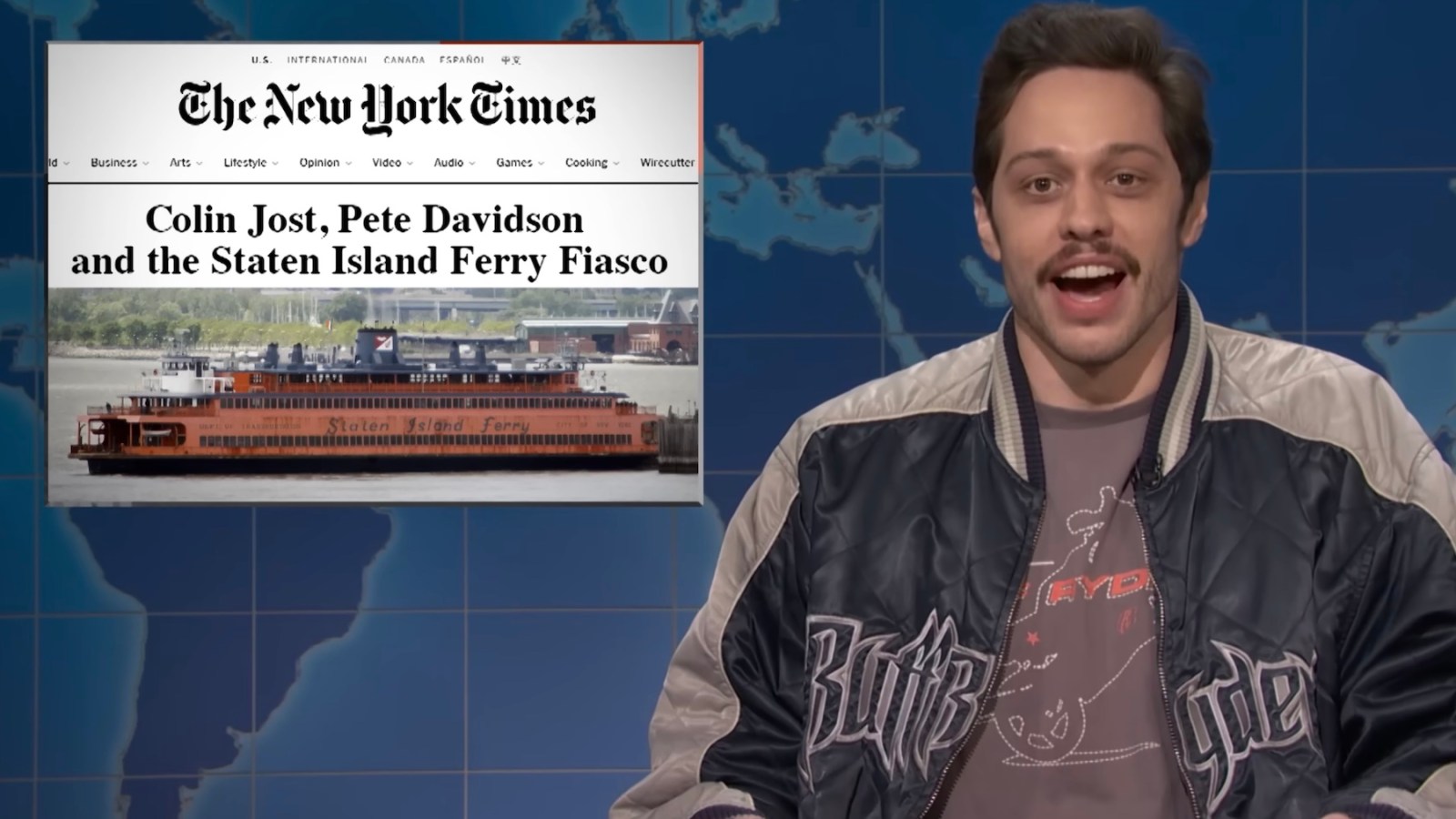 See Pete Davidson Joke About His 'Staten Island Ferry Fiasco' on 'SNL'