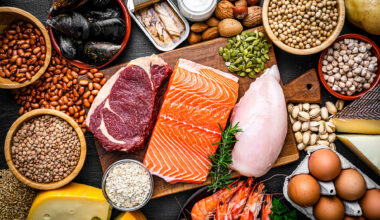 Foods that contain high protein values.