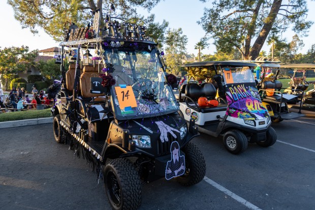 The Adams Family-themed golf cart won first prize (Jon Clark)