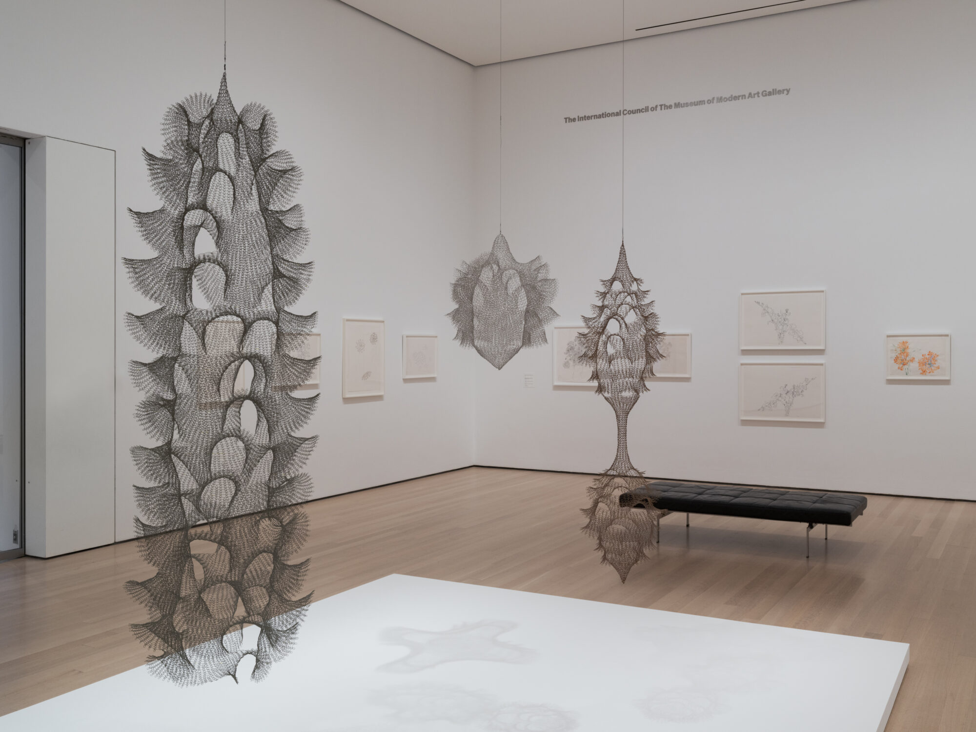 Installation view of “Ruth Asawa: A Retrospective” on view at the Museum of Modern Art.