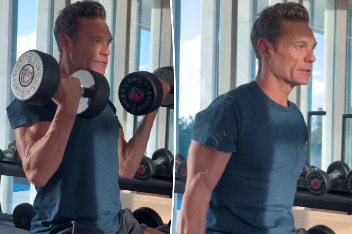 Ryan Seacrest flaunts bulging biceps in workout video