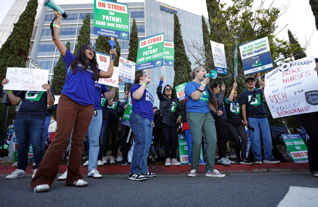 Sharp HealthCare nurses begin three-day strike – San Diego Union-Tribune