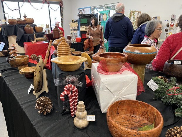 Lathe-turned bowls will be for sale, showcasing members’ artistry. (Tom...