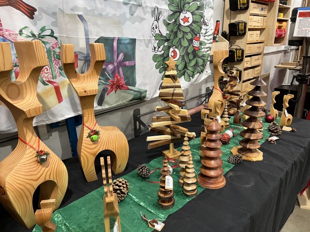 Tables will be filled with holiday decorations available for purchase....