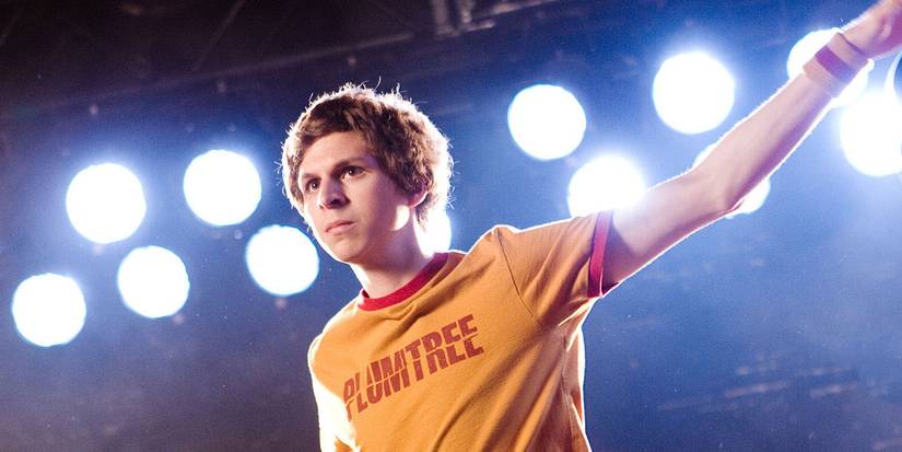 SCOTT PILGRIM VS. THE WORLD Kim Pine (ALISON PILL) watches her band mate Scott Pilgrim (MICHAEL CERA) prepare to fight.
