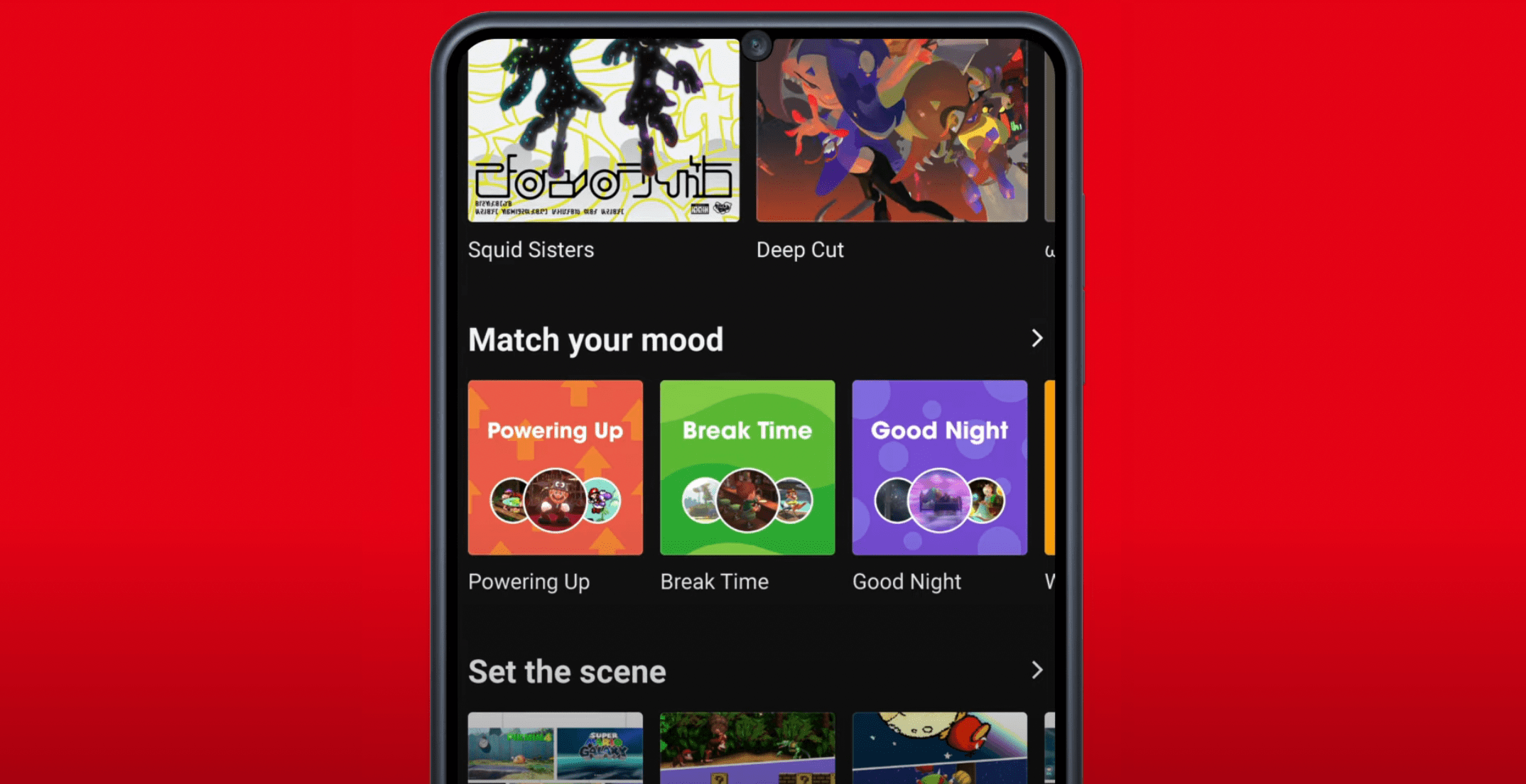 A screenshot of the Nintendo Music app.