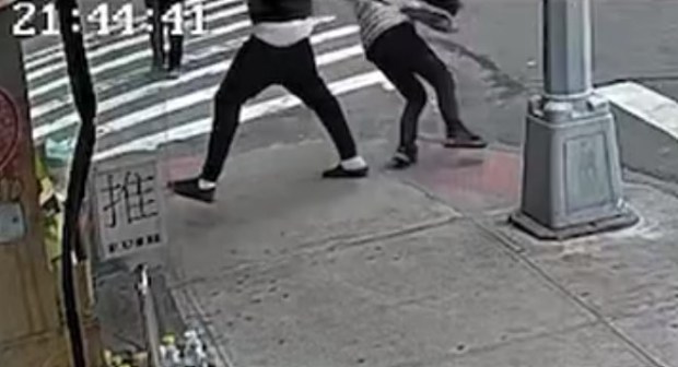 A woman was randomly attacked in an anti-Asian hate crime at Forsyth St. and East Broadway in Chinatown on Wednesday, allegedly by Clive Porter.