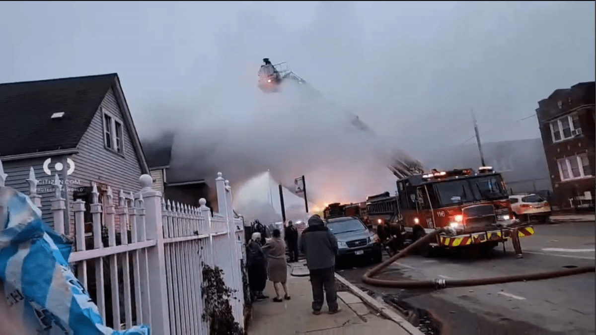 West Englewood block engulfed in smoke from fire, video shows – NBC Chicago