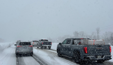 Significant lake-effect snow squalls set up over southern Ontario