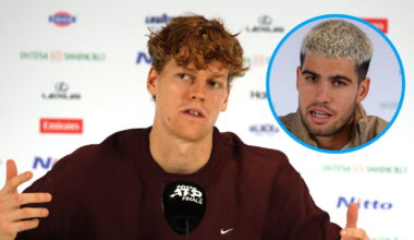 Jannik Sinner reacts to Carlos Alcaraz achieving year-end world No 1 finish